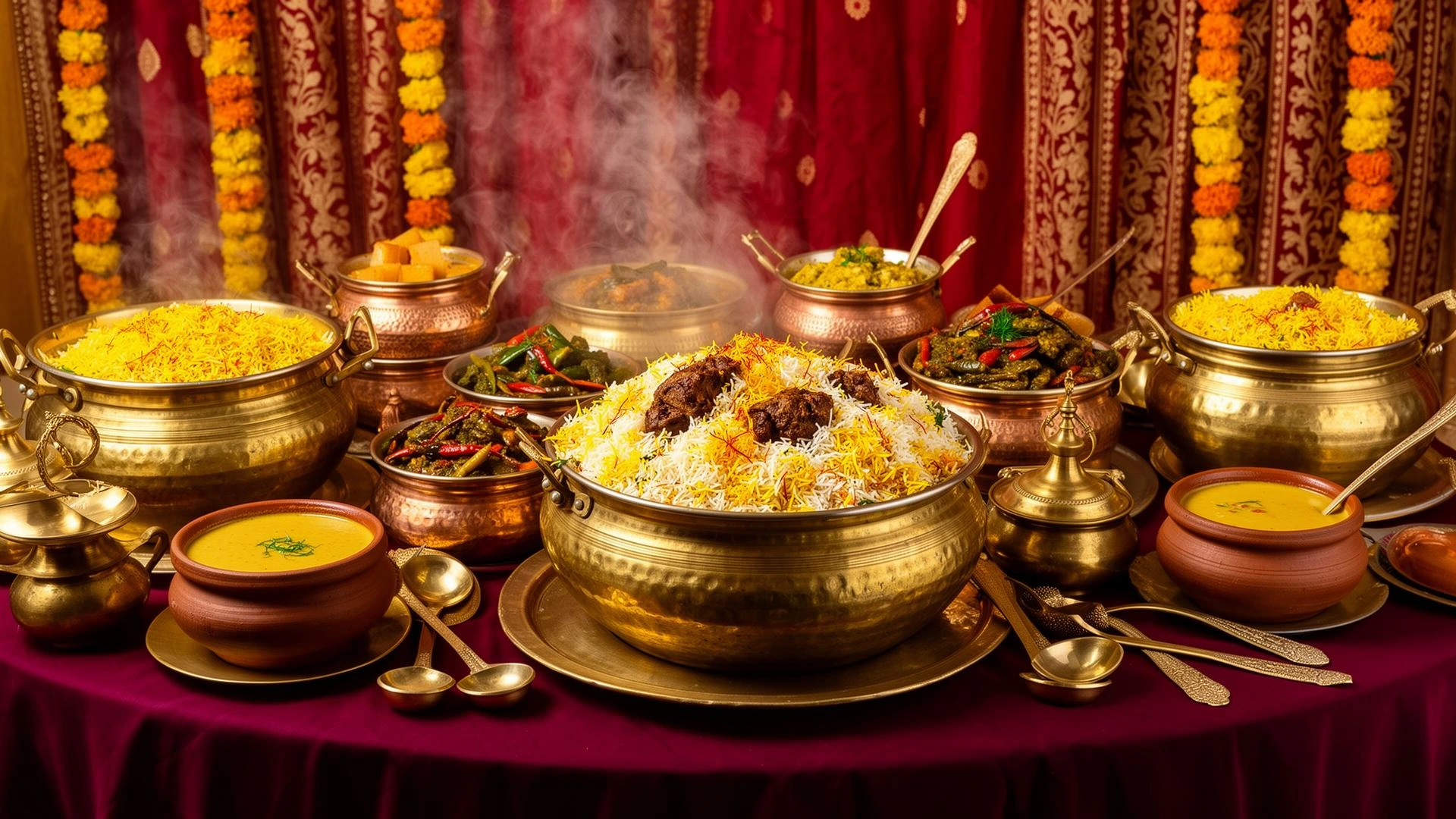 Elegant catering buffet setup